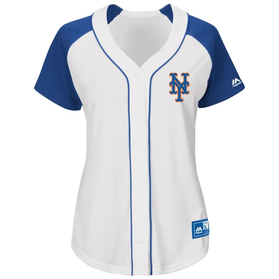 New York Mets Majestic Women's Fashion Replica Jersey - White