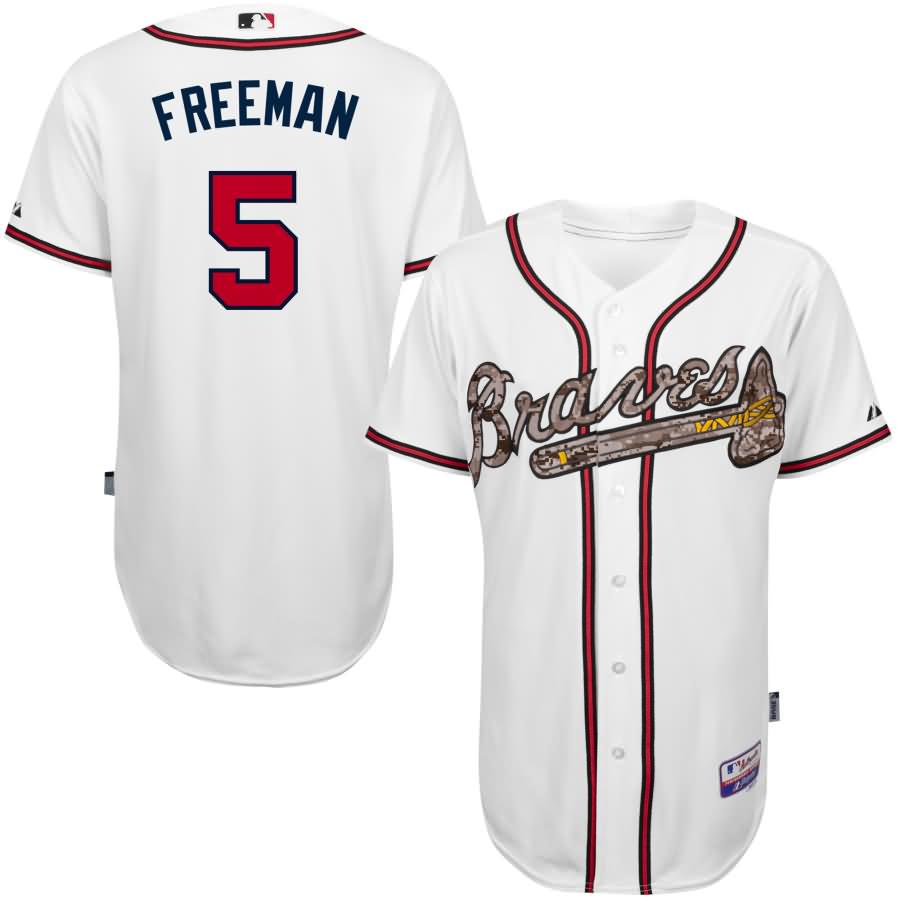 Freddie Freeman Atlanta Braves Majestic Fashion USMC Player Authentic Jersey - White