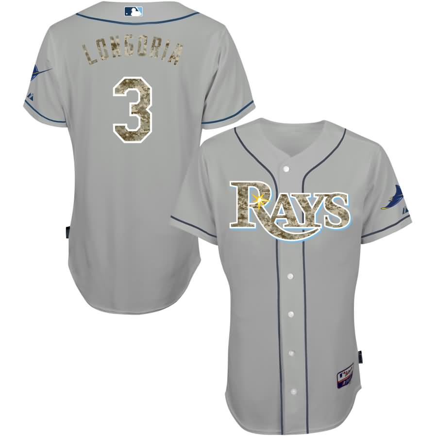 Evan Longoria Tampa Bay Rays Majestic USMC Player Authentic Jersey - Gray