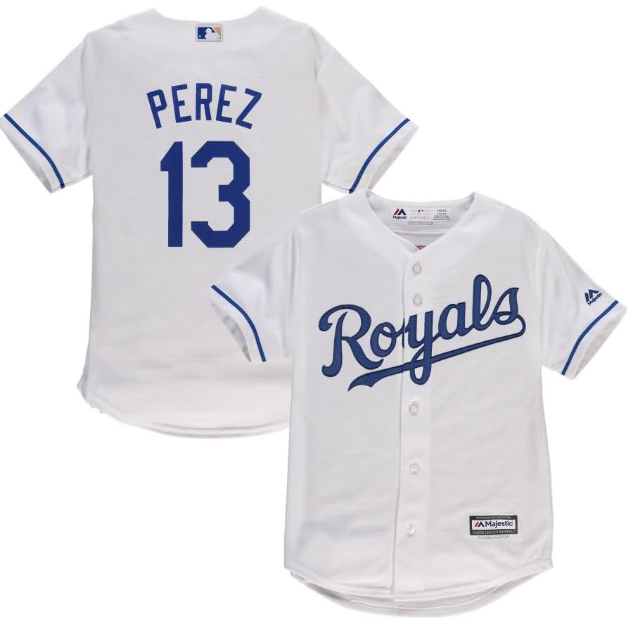 Salvador Perez Majestic Youth Official Cool Base Player Jersey - White