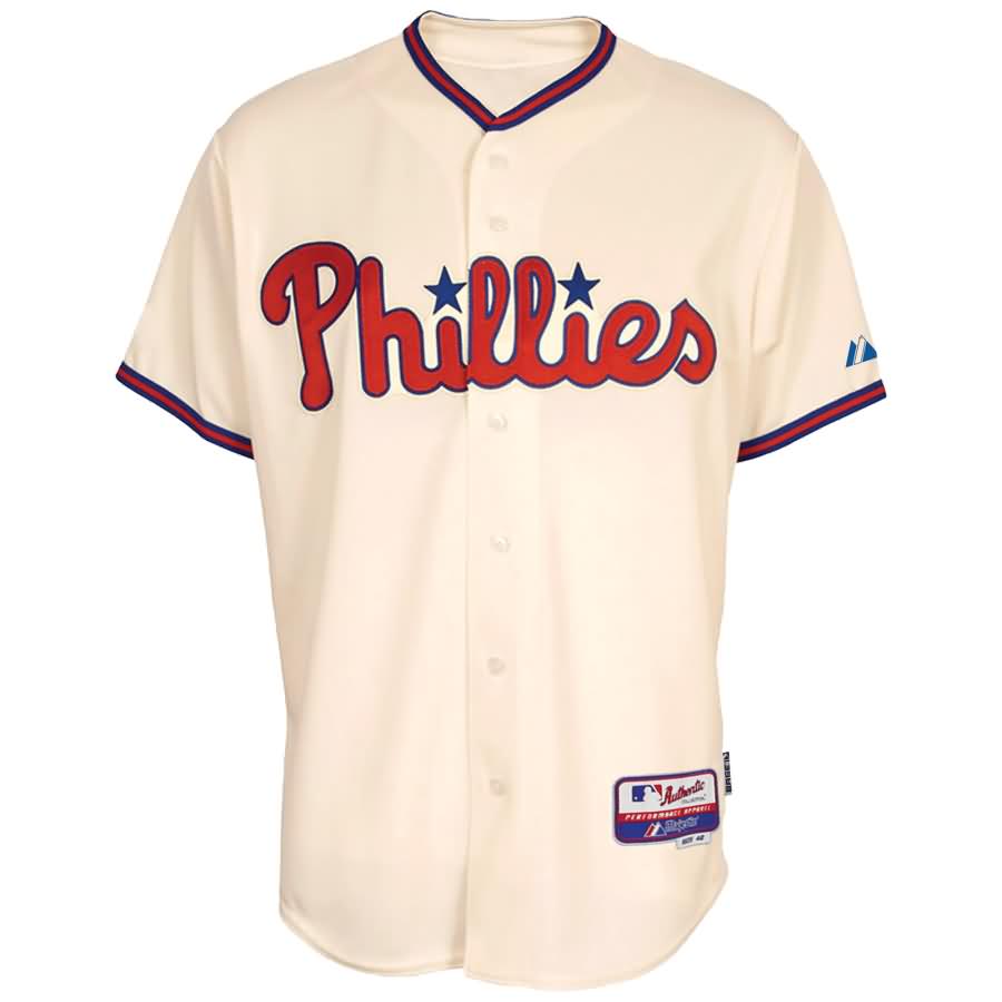 Jonathan Papelbon Philadelphia Phillies Majestic Alternate 6300 Player Authentic Jersey - Tan