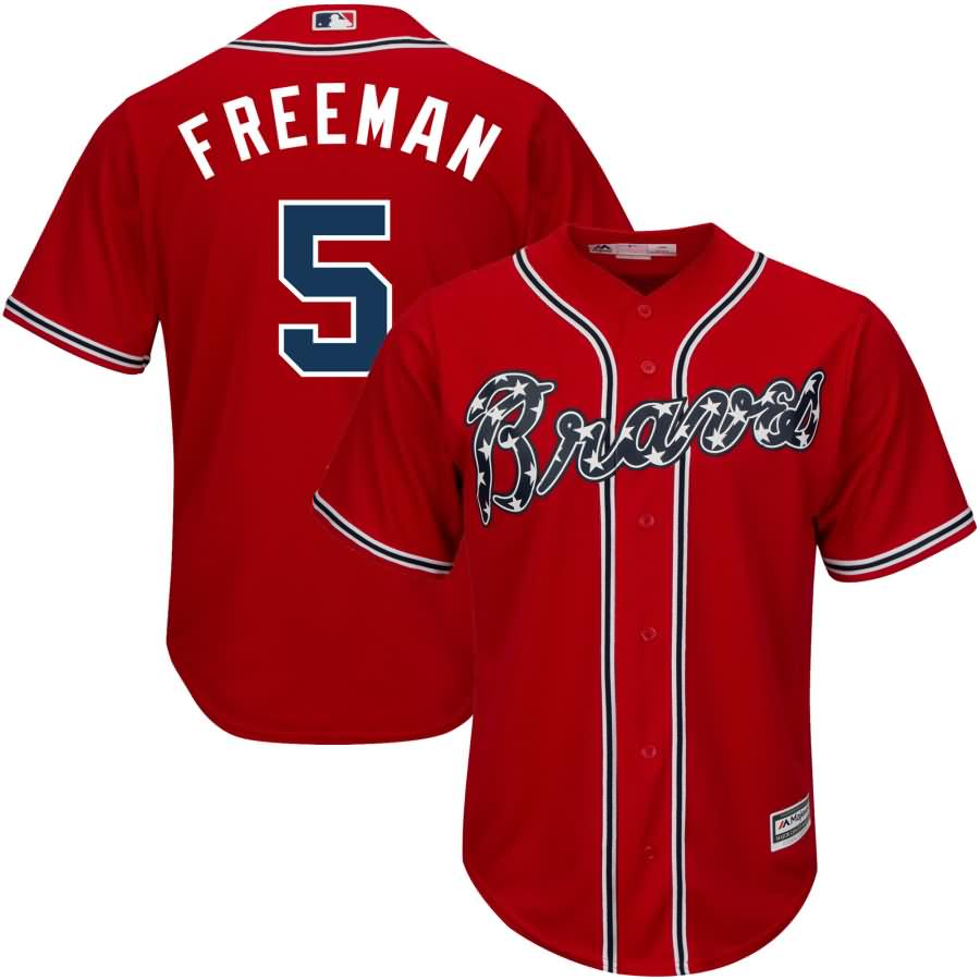 Freddie Freeman Atlanta Braves Majestic Official Cool Base Player Jersey - Red