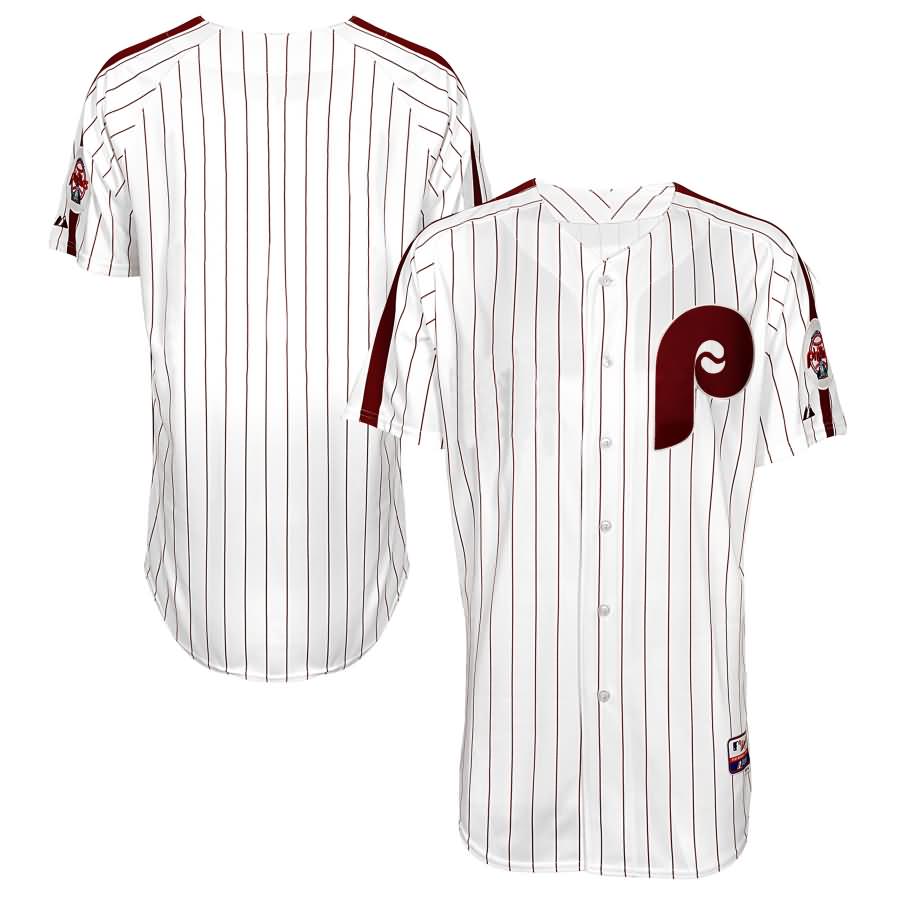 Philadelphia Phillies Majestic Home Retro Team Authentic Jersey - White