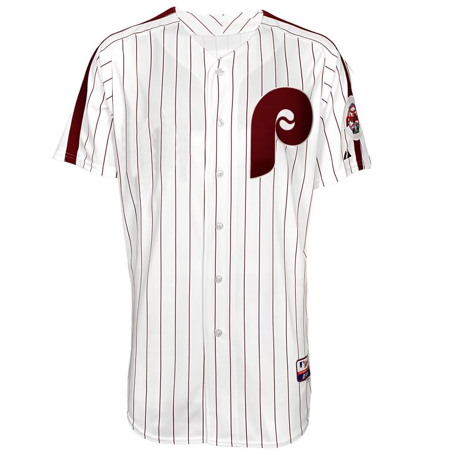 Philadelphia Phillies Majestic Home Retro Team Authentic Jersey - White