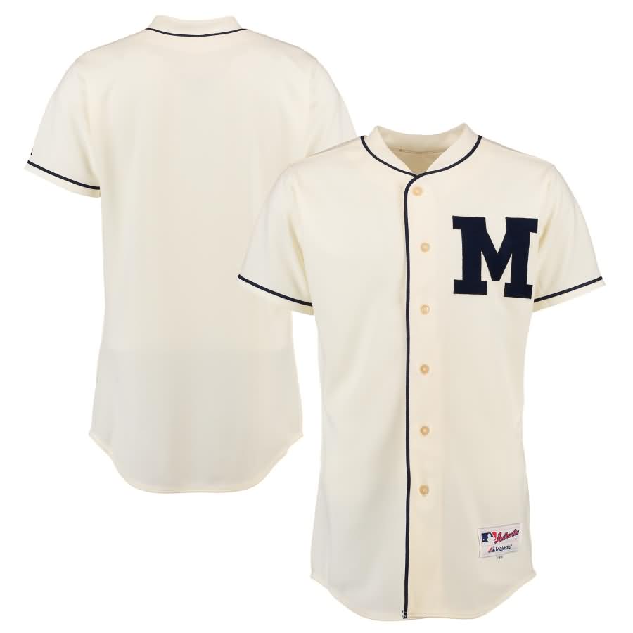 Milwaukee Brewers 1913 Majestic 6200 Turn Back the Clock Team Jersey - Cream