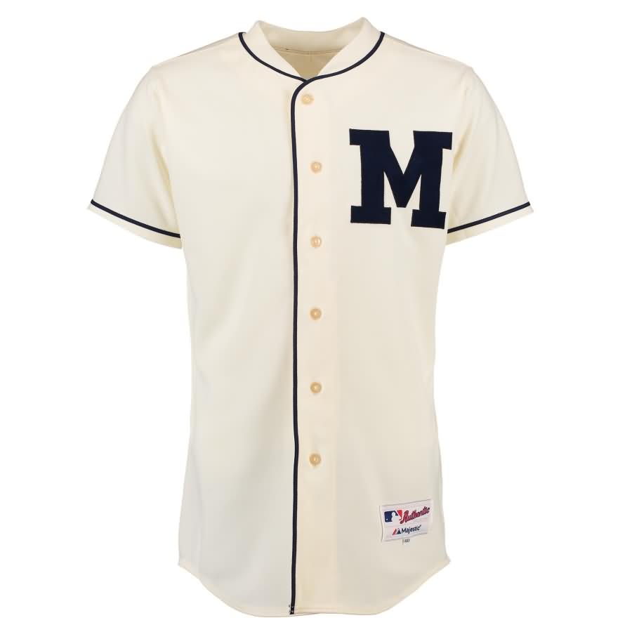 Milwaukee Brewers 1913 Majestic 6200 Turn Back the Clock Team Jersey - Cream