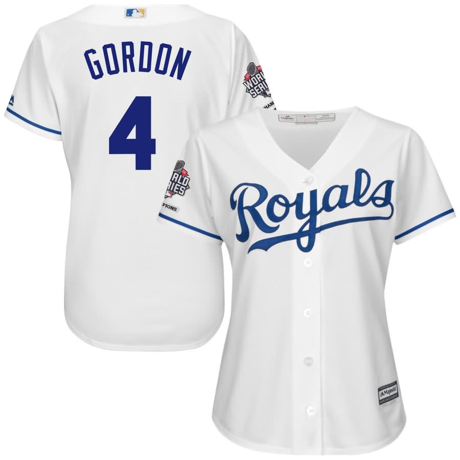 Alex Gordon Kansas City Royals Majestic Women's 2015 World Series Champions Cool Base Player Jersey - White