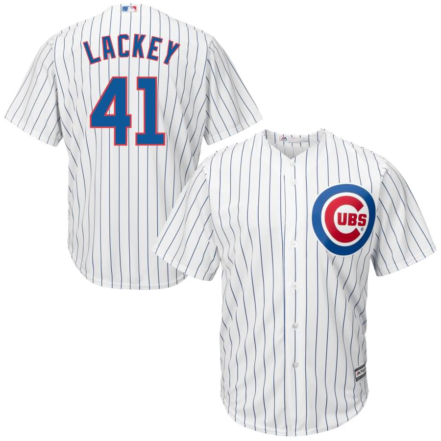 John Lackey Chicago Cubs Majestic Official Cool Base Player Jersey - White