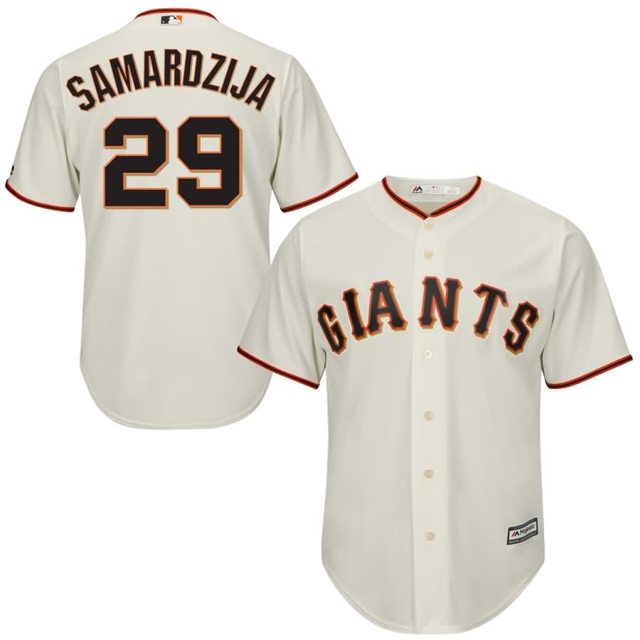 Jeff Samardzija San Francisco Giants Majestic Official Cool Base Player Jersey - Cream