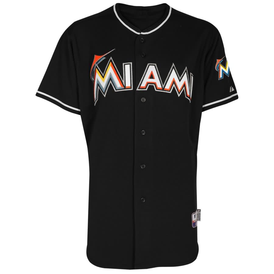 Miami Marlins Majestic Alternate Authentic Cool Base Team Jersey - Black