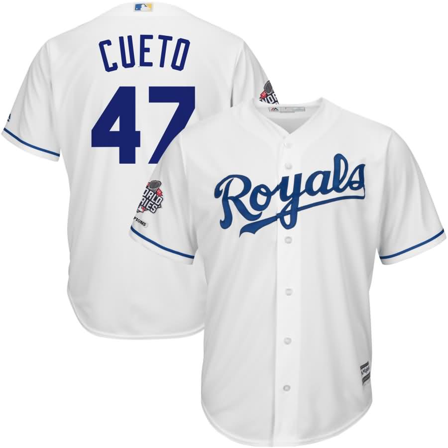 Johnny Cueto Kansas City Royals Majestic World Series Replica Cool Base Jersey - White