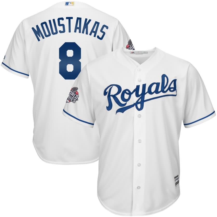 Mike Moustakas Kansas City Royals Majestic World Series Replica Cool Base Jersey - White