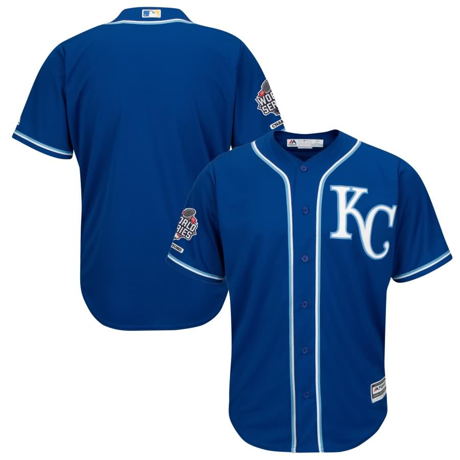 Kansas City Royals Majestic Replica Cool Base Jersey with World Series Patch - Royal