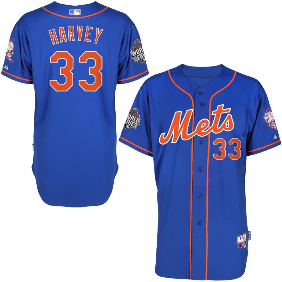 Matt Harvey New York Mets Majestic Authentic Player Jersey with 2015 World Series Patch - Royal