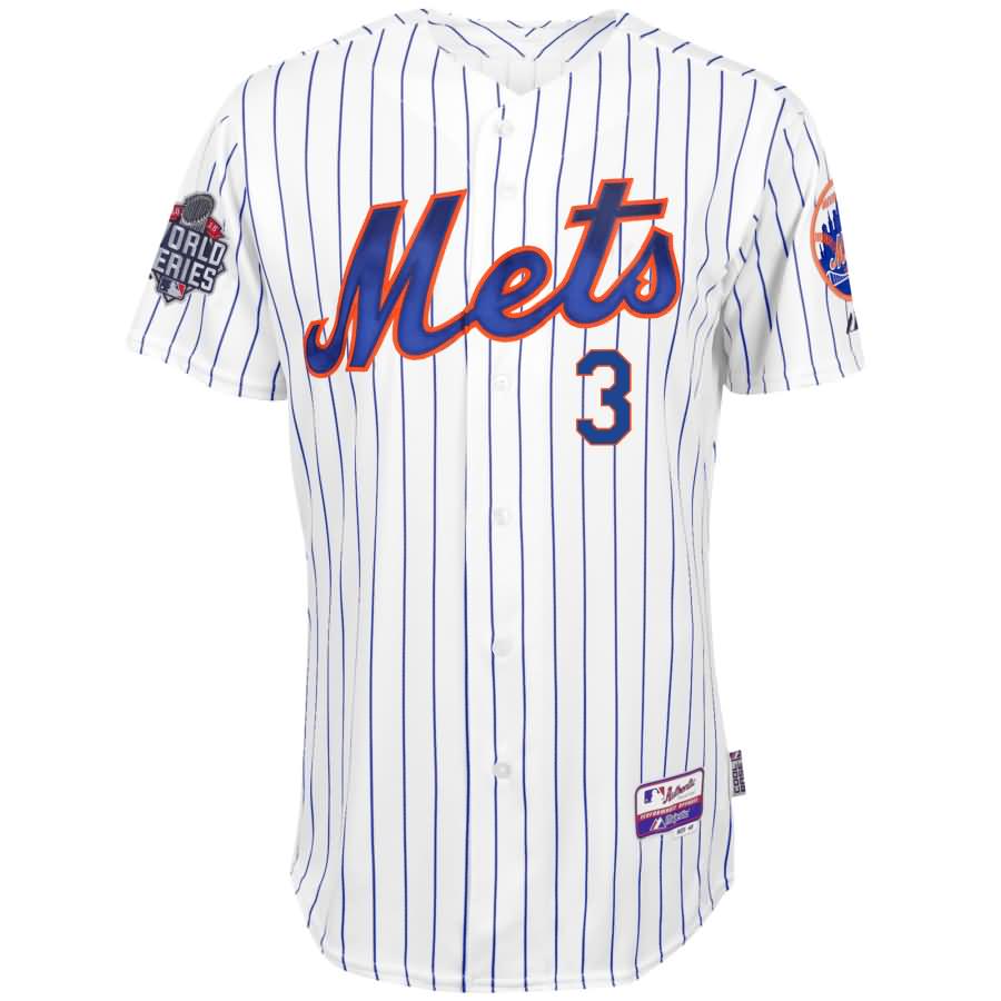 Curtis Granderson New York Mets Majestic Authentic Player Jersey with 2015 World Series Patch - White/Royal