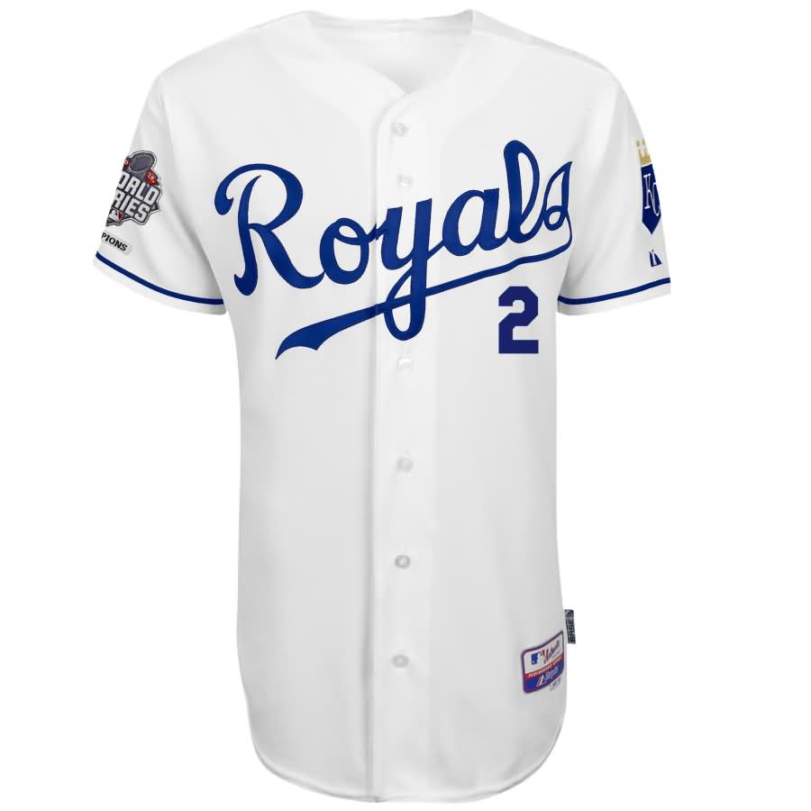 Alex Escobar Kansas City Royals Majestic Authentic Player Jersey with 2015 World Series Patch - White