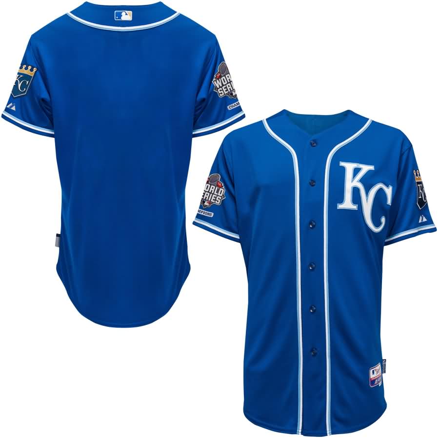 Kansas City Royals Majestic Authentic Cool Base Jersey with 2015 World Series Champions Patch - Royal