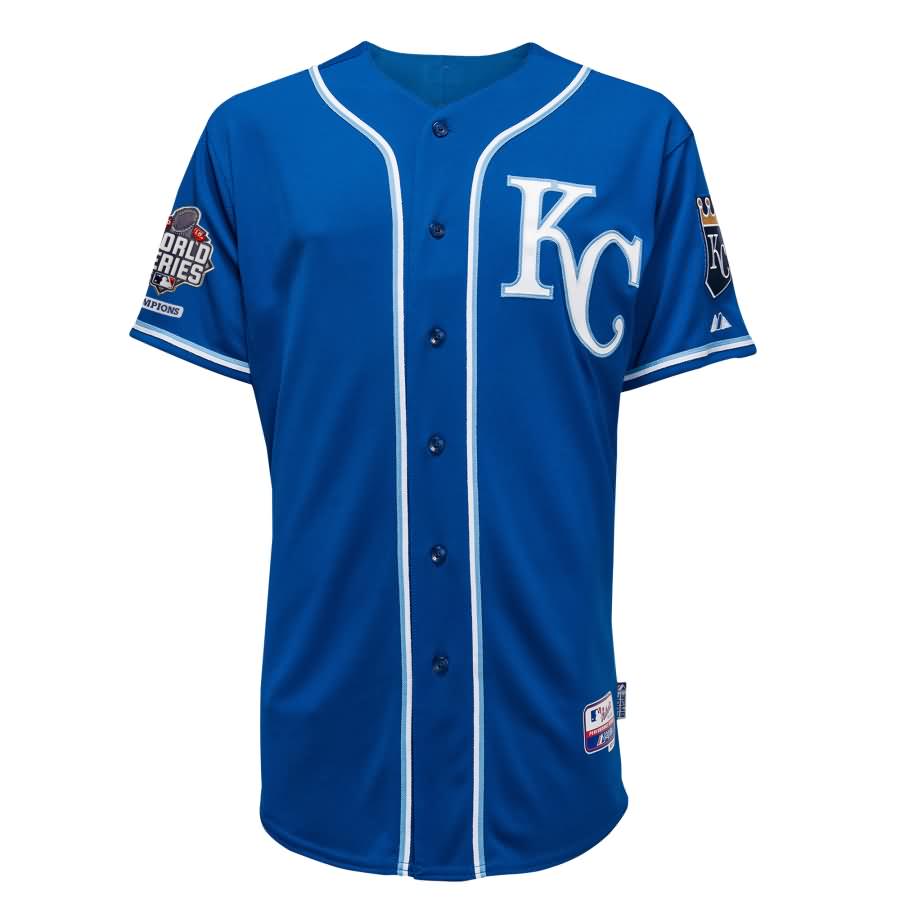 Kansas City Royals Majestic Authentic Cool Base Jersey with 2015 World Series Champions Patch - Royal