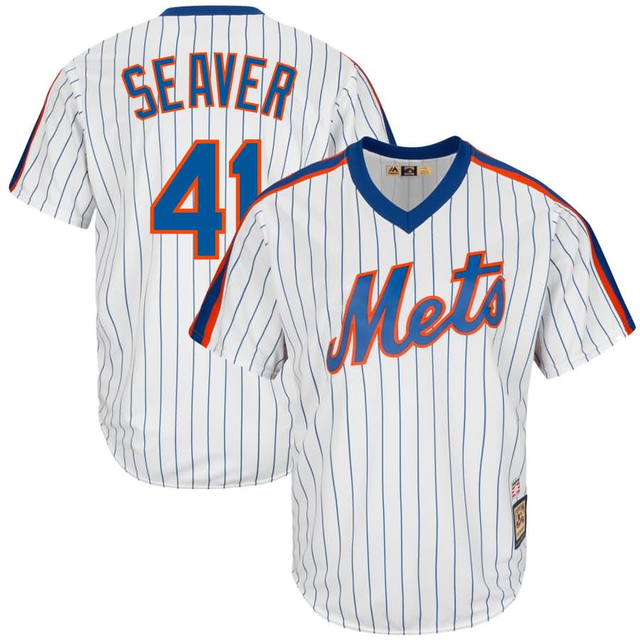 Tom Seaver New York Mets Majestic Cooperstown Cool Base Player Jersey - White/Royal