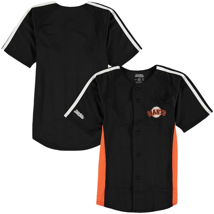 San Francisco Giants Stitches Youth Chin Music Fashion Button Jersey - Black