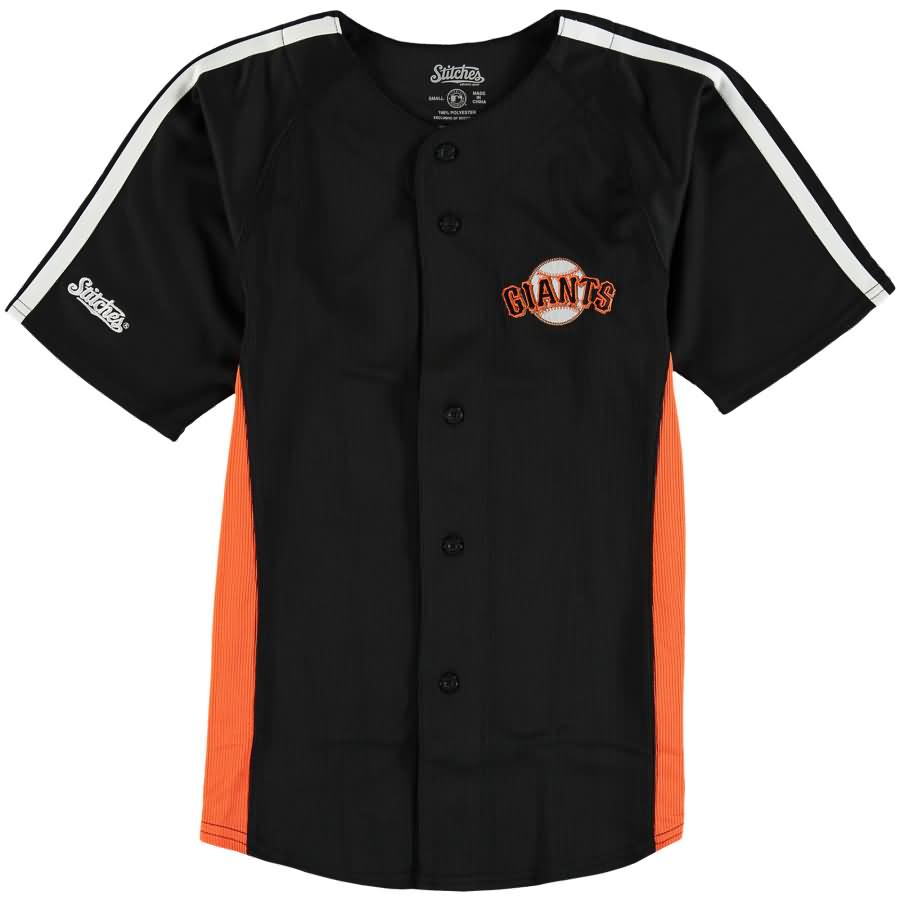 San Francisco Giants Stitches Youth Chin Music Fashion Button Jersey - Black