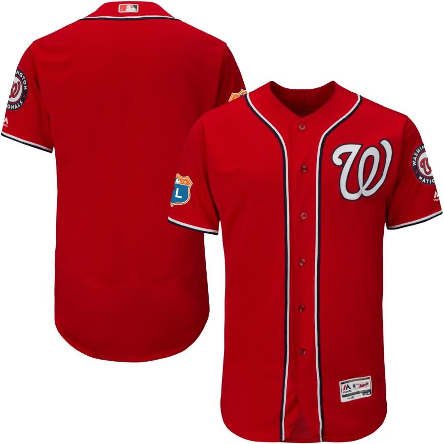 Washington Nationals Majestic Alternate 2016 Spring Training Flex Base Authentic Collection Team Jersey - Scarlet