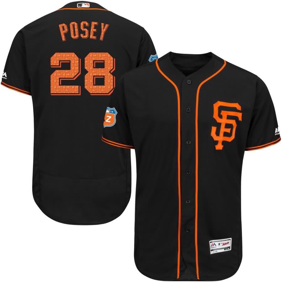 Buster Posey San Francisco Giants Majestic Alternate 2016 Flex Base Authentic Collection On-Field Spring Training Player Jersey - Black