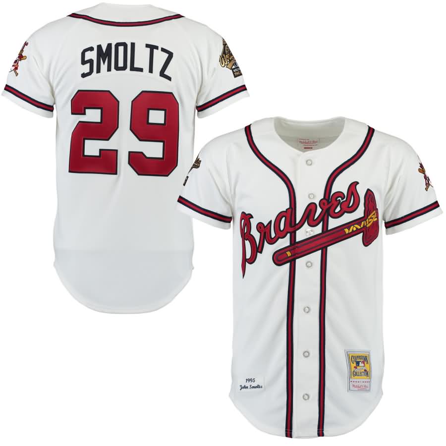 John Smoltz Atlanta Braves Mitchell & Ness Throwback Authentic Jersey - White