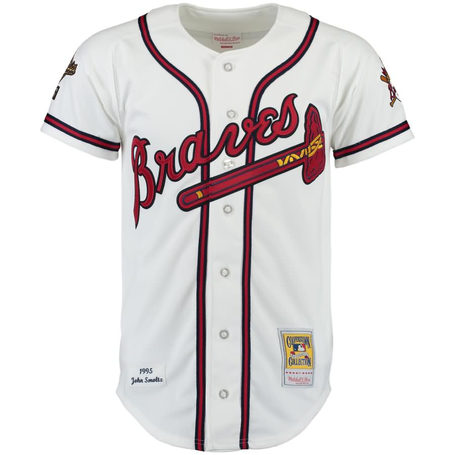 John Smoltz Atlanta Braves Mitchell & Ness Throwback Authentic Jersey - White