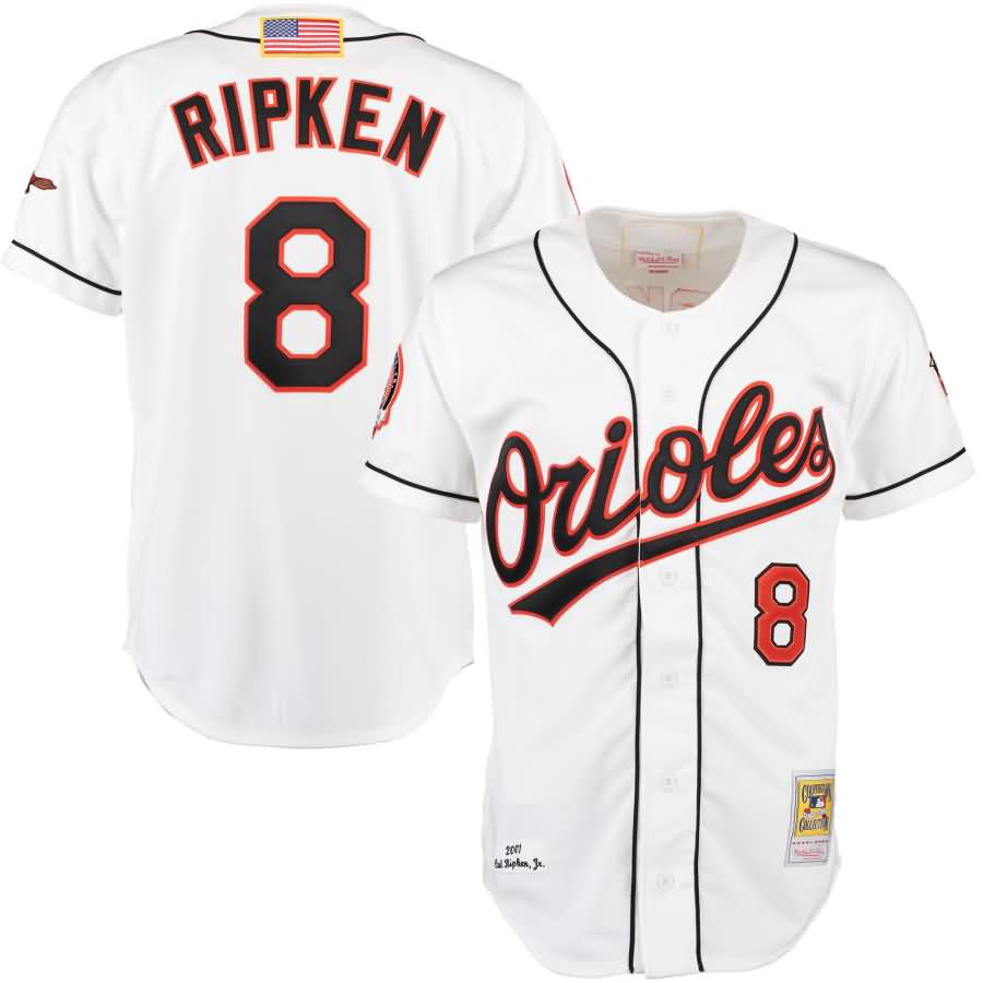 Cal Ripken Baltimore Orioles Mitchell & Ness Home Authentic Jersey - White