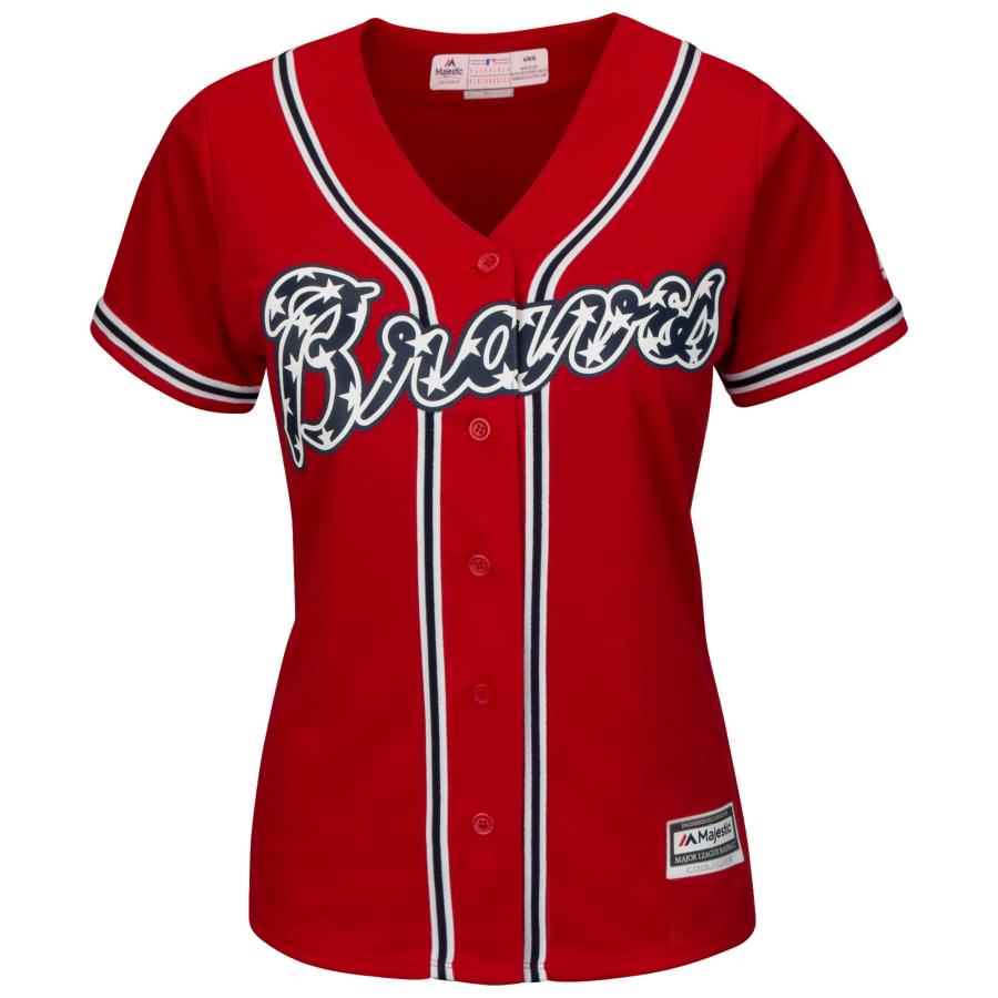 Freddie Freeman Atlanta Braves Majestic Women's Cool Base Player Jersey - Red