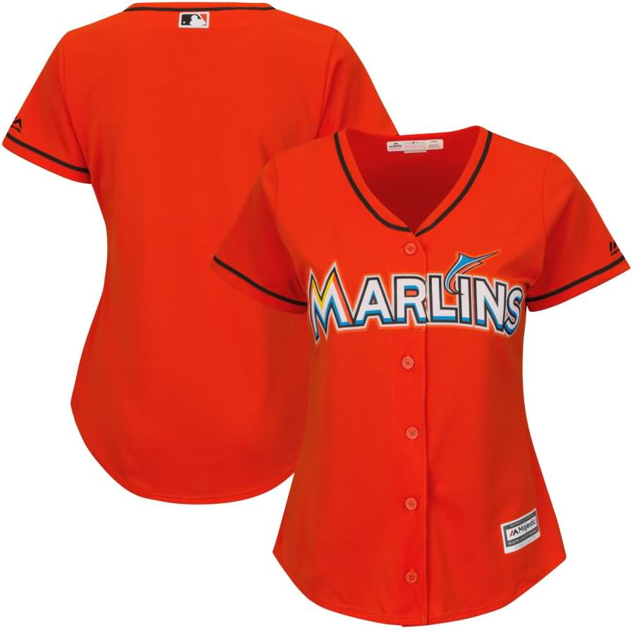 Miami Marlins Majestic Women's Cool Base Jersey - Firebrick