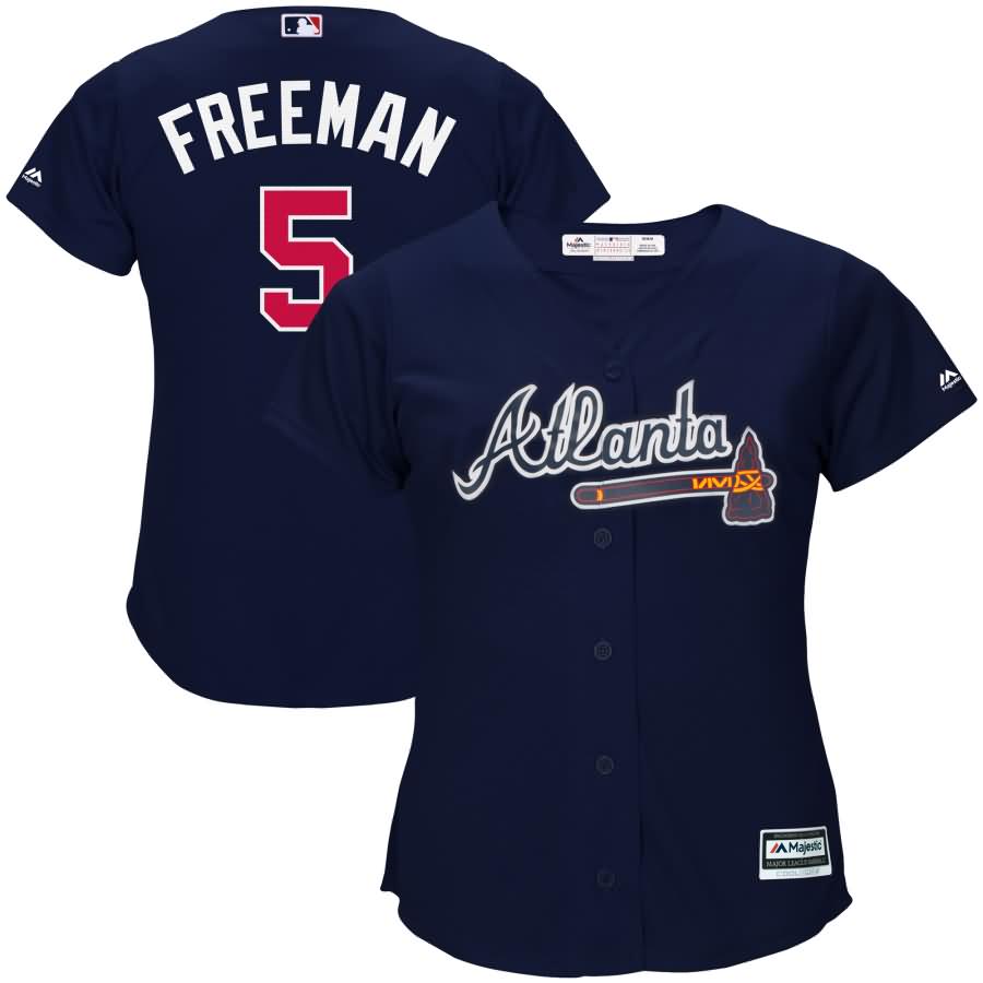 Freddie Freeman Atlanta Braves Majestic Women's Cool Base Player Jersey - Navy