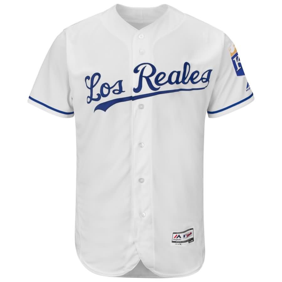 Kansas City Royals Majestic Alternate Los Reales Flex Base Authentic Collection Team Jersey - White