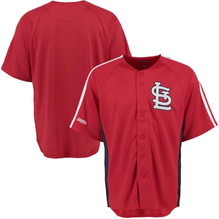 St. Louis Cardinals Stitches Cut off Man Fashion Full Button Jersey - Red