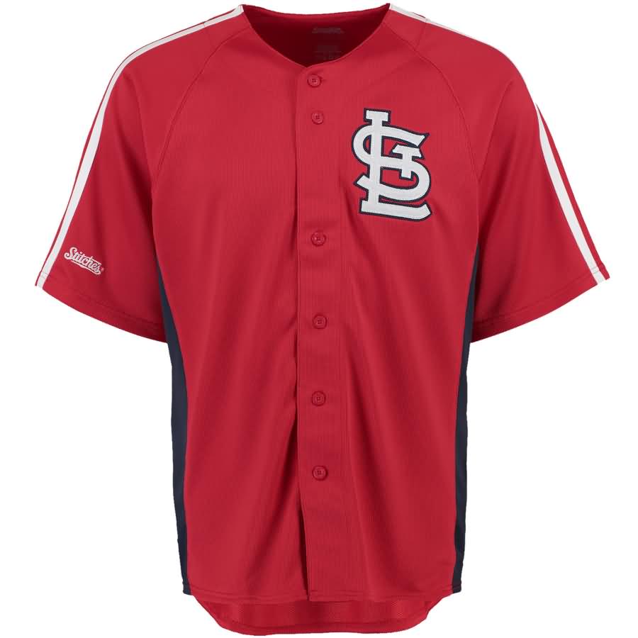 St. Louis Cardinals Stitches Cut off Man Fashion Full Button Jersey - Red