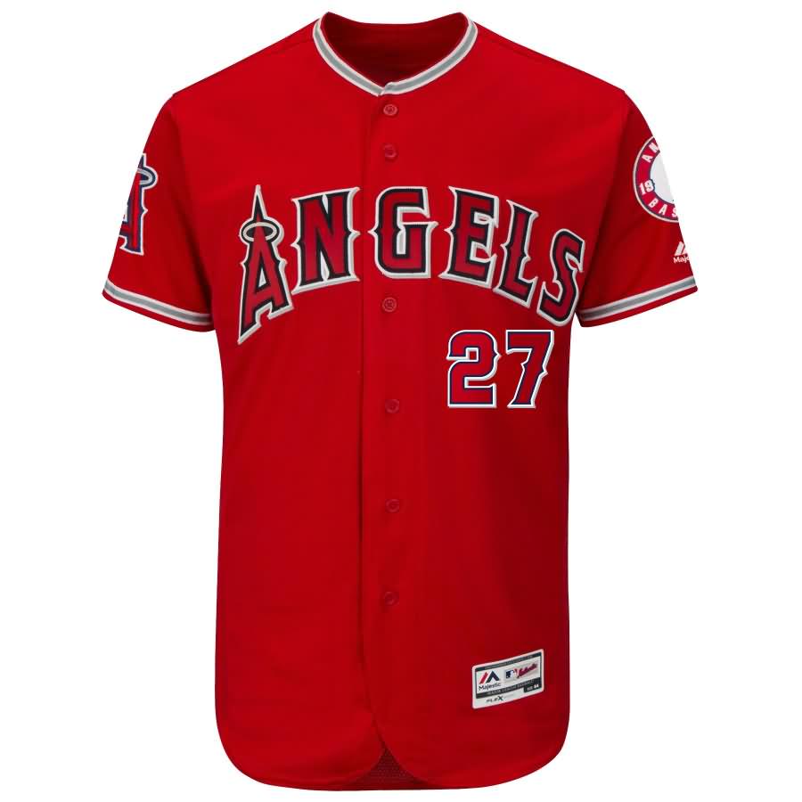 Mike Trout Los Angeles Angels Majestic Alternate Flex Base Authentic Collection Player Jersey - Scarlet