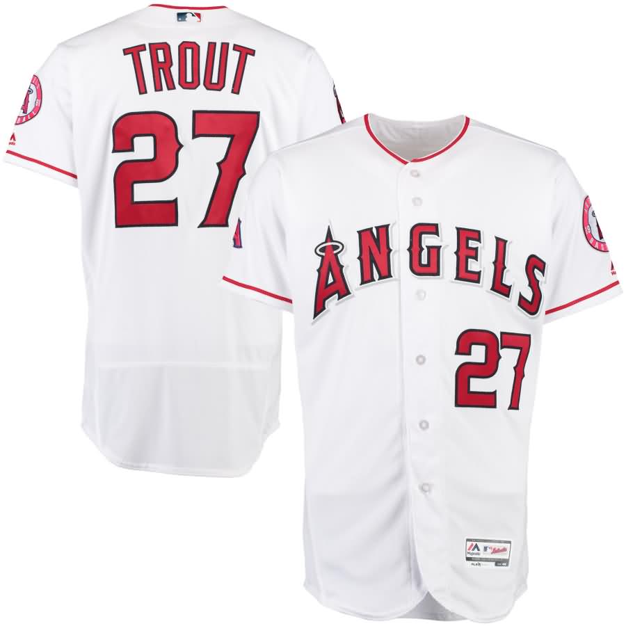 Mike Trout Los Angeles Angels Majestic Home Flex Base Authentic Collection Player Jersey - White