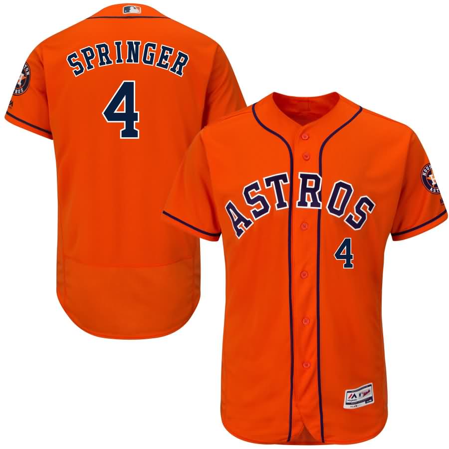 George Springer Houston Astros Majestic Alternate Flex Base Authentic Collection Player Jersey - Orange