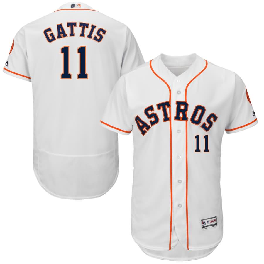 Evan Gattis Houston Astros Majestic Home Flex Base Authentic Collection Player Jersey - White