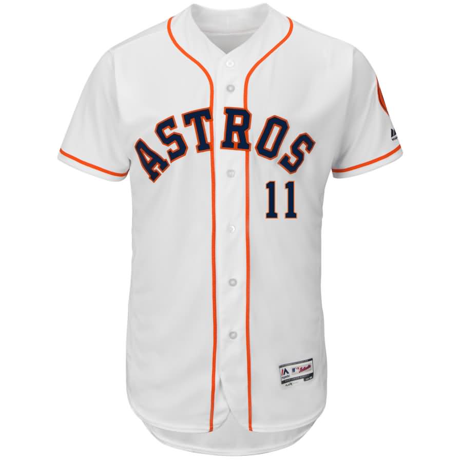 Evan Gattis Houston Astros Majestic Home Flex Base Authentic Collection Player Jersey - White