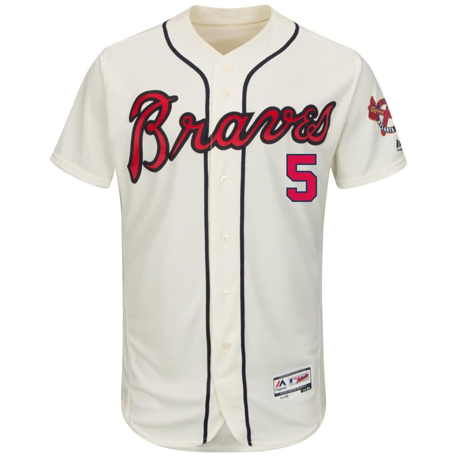 Freddie Freeman Atlanta Braves Majestic Alternate Flex Base Authentic Collection Player Jersey - Ivory