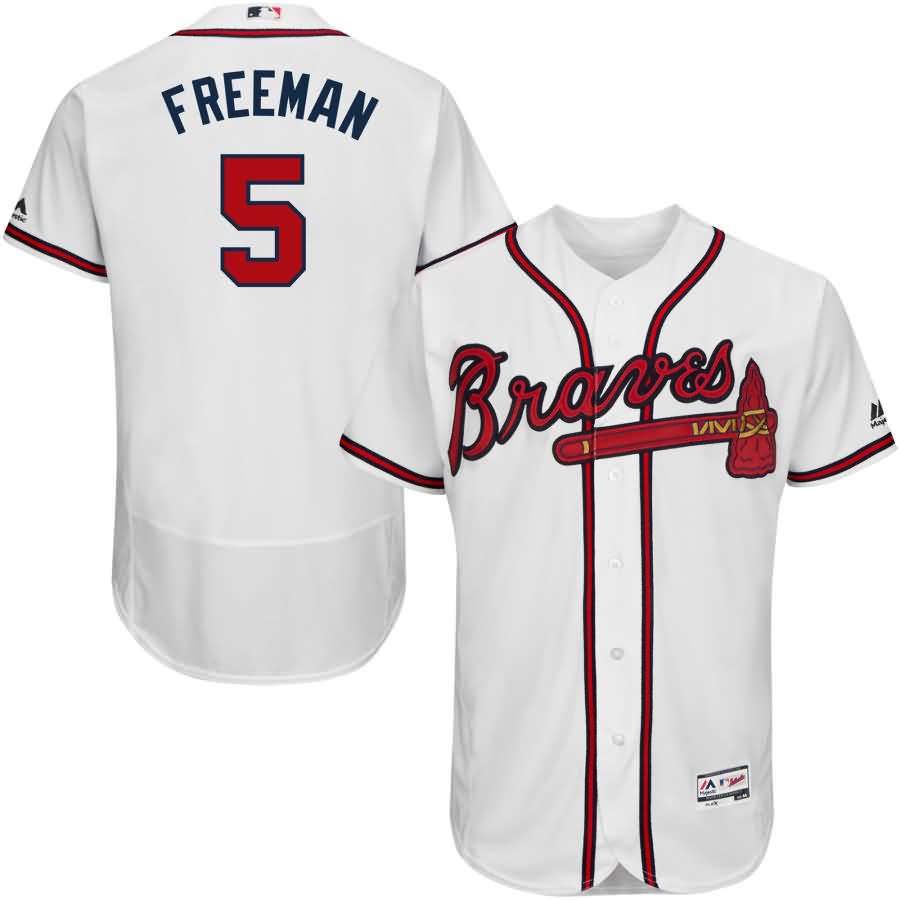 Freddie Freeman Atlanta Braves Majestic Home Authentic Collection Flex Base Player Jersey - White