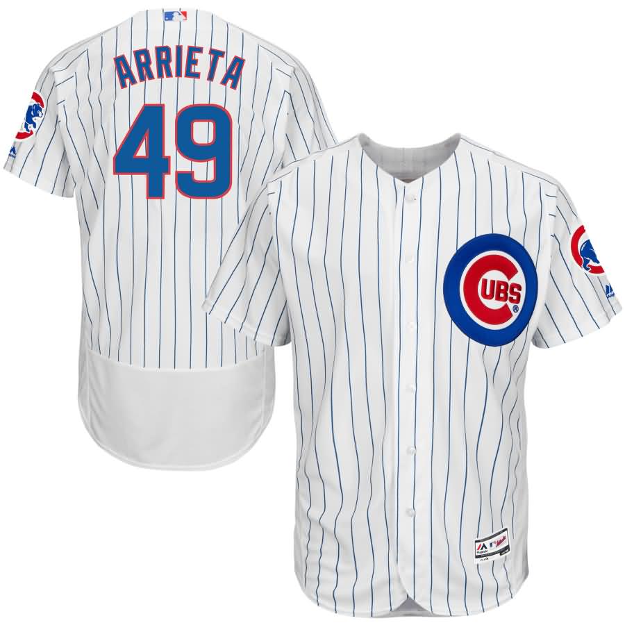 Jake Arrieta Chicago Cubs Majestic Home Flex Base Authentic Collection Player Jersey - White/Royal