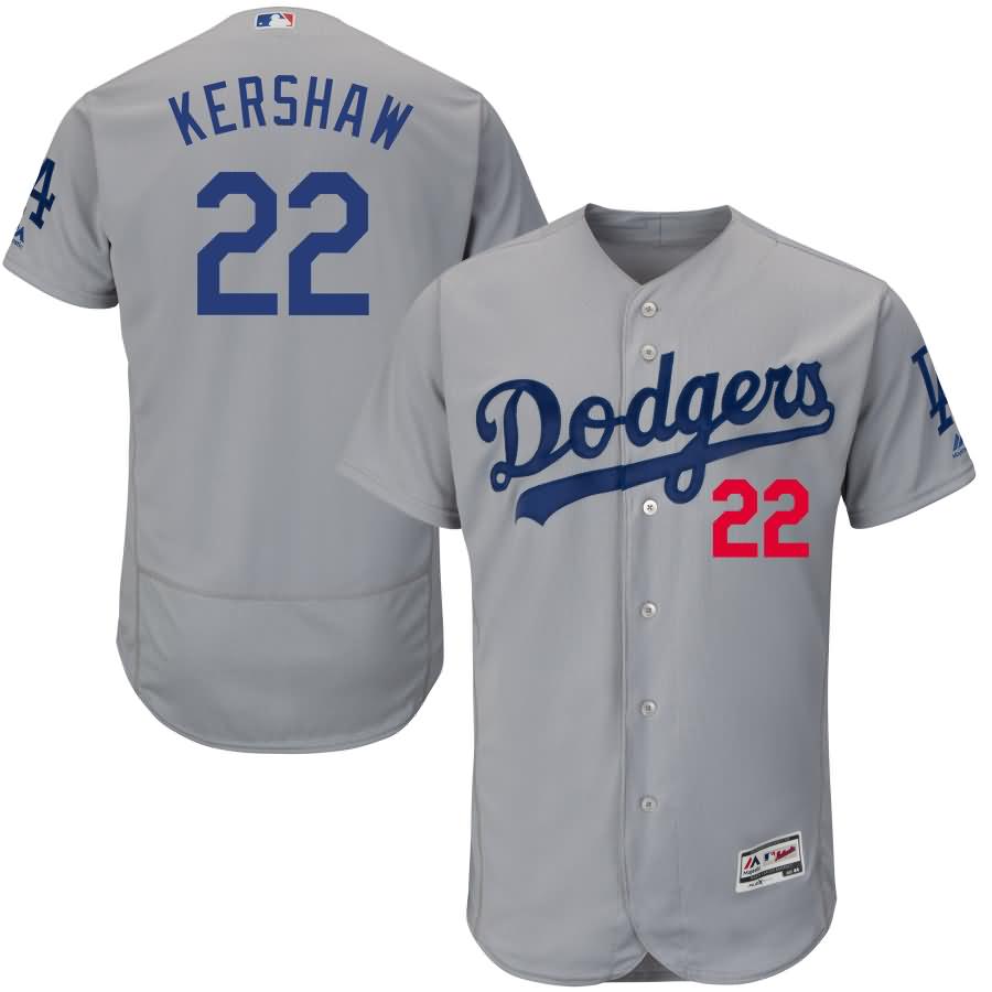 Clayton Kershaw Los Angeles Dodgers Majestic Alternate Road Flex Base Authentic Collection Player Jersey - Gray