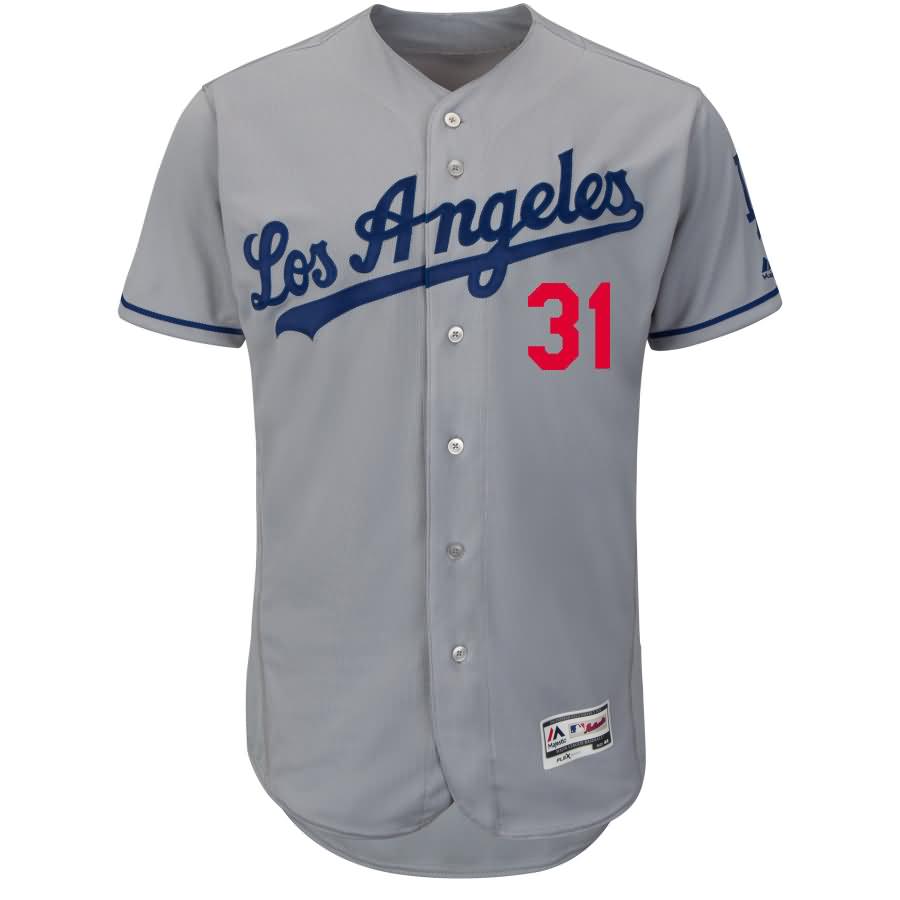 Joc Pederson Los Angeles Dodgers Majestic Road Flex Base Authentic Collection Player Jersey - Gray