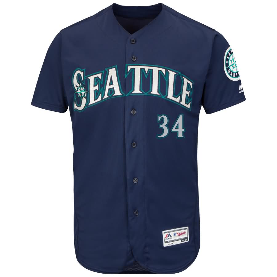 Felix Hernandez Seattle Mariners Majestic Alternate Flex Base Authentic Collection Player Jersey - Navy