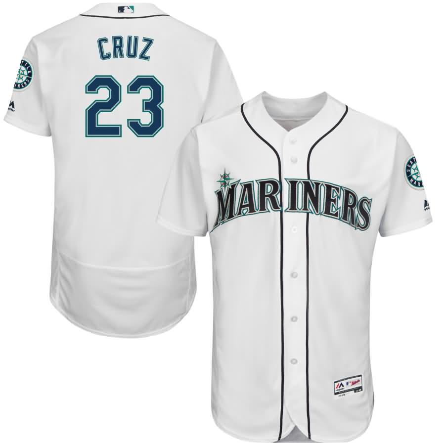 Nelson Cruz Seattle Mariners Majestic Home Flex Base Authentic Collection Player Jersey - White