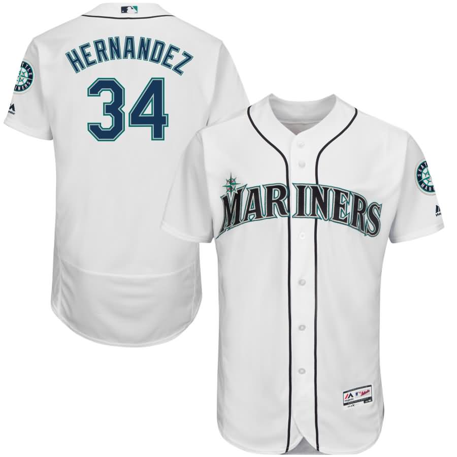 Felix Hernandez Seattle Mariners Majestic Home Flex Base Authentic Collection Player Jersey - White