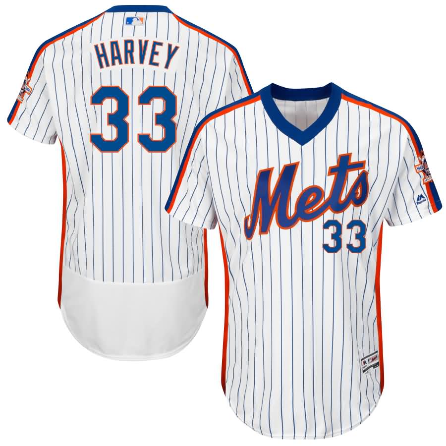 Matt Harvey New York Mets Majestic Alternate Flex Base Authentic Collection Player Jersey - White/Royal